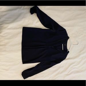 Talbots navy rayon blouse